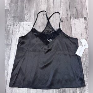 In Bloom By Jonquil Black Lace Feminine Tank Too Camisole NEW NWT Small